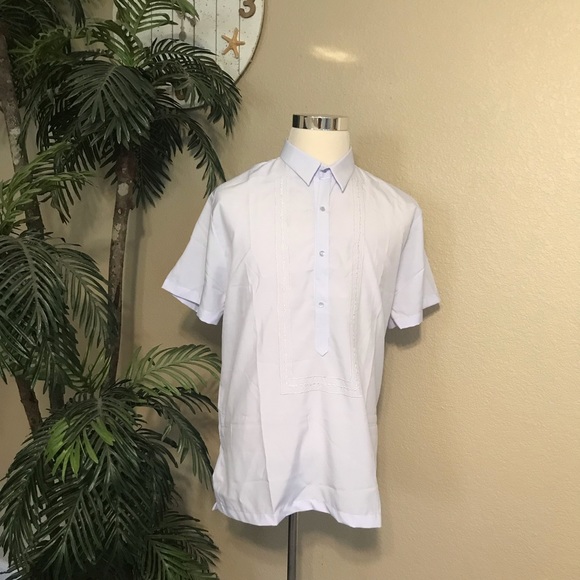 SALE❣️White Hugo Barong Short sleeves with front embroidery. - Picture 8 of 8